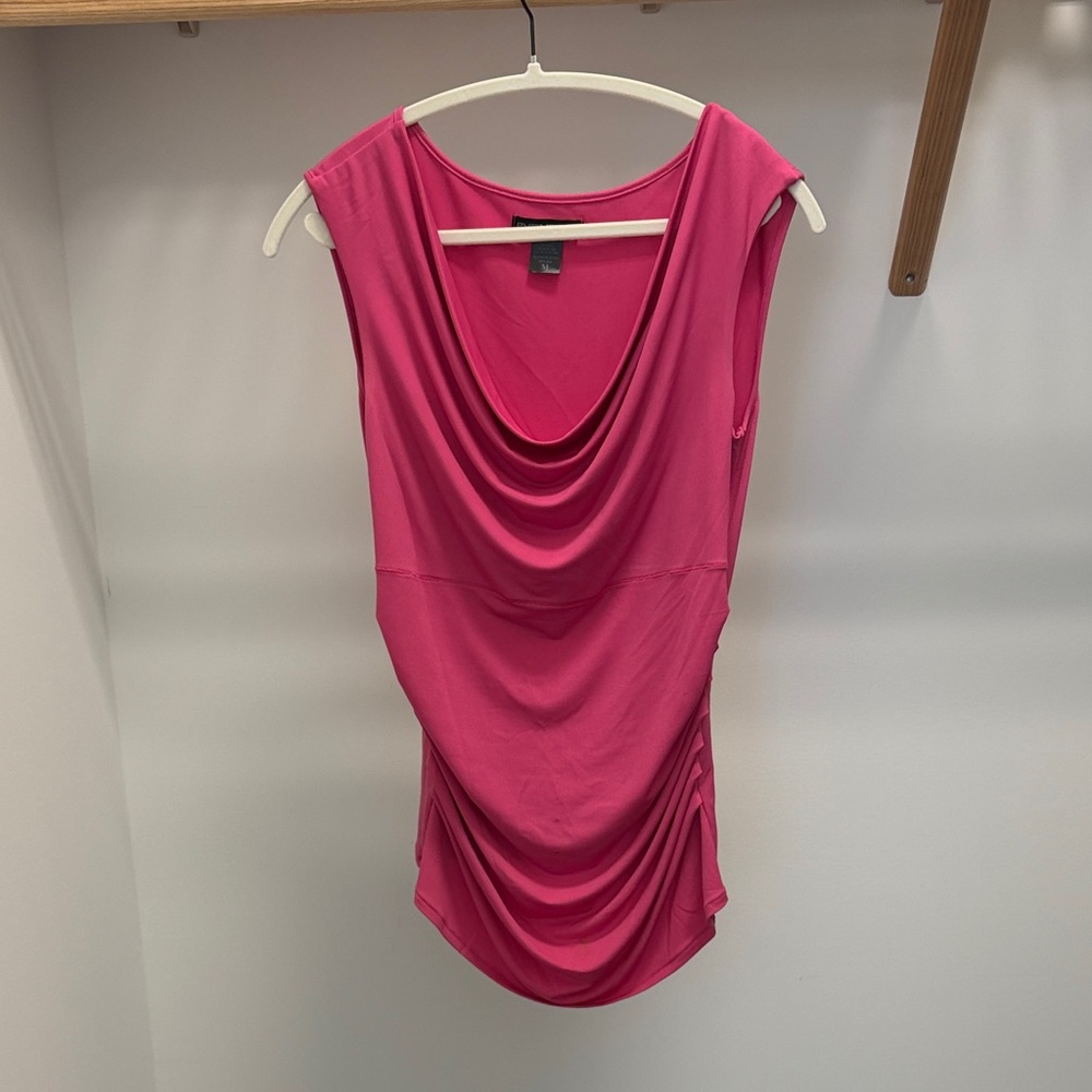 Draped Cowl Neck Sleeveless Camisole - Hot Pink